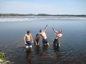 Swimming and ice